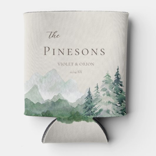 Rustikales Bergerlebnis beginnt Gastgeschenke Hoch Dosenkühler (Vorderseite)