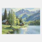 Rustikales Berghütten-Geschenkpapier Geschenkpapier Set (Vorderseite 3)