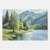 Rustikales Berghütten-Geschenkpapier Geschenkpapier Set (Vorderseite 2)