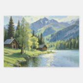 Rustikales Berghütten-Geschenkpapier Geschenkpapier Set (Vorderseite)
