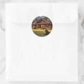 Rustikales Berghütten-Sticker  Runder Aufkleber (Tasche)