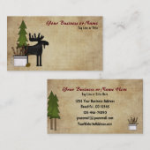 Rustikales Bergland Elche Visitenkarte (Vorne/Hinten)