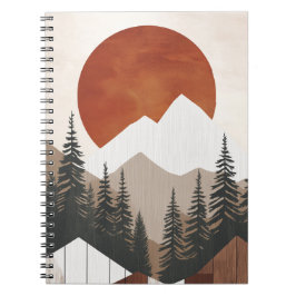 Rustikales Berglandschaft-SpiralNotebook Notizblock