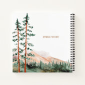 Rustikales Bergpanorama Pine Trees Gästebuch Notizblock (Rückseite)