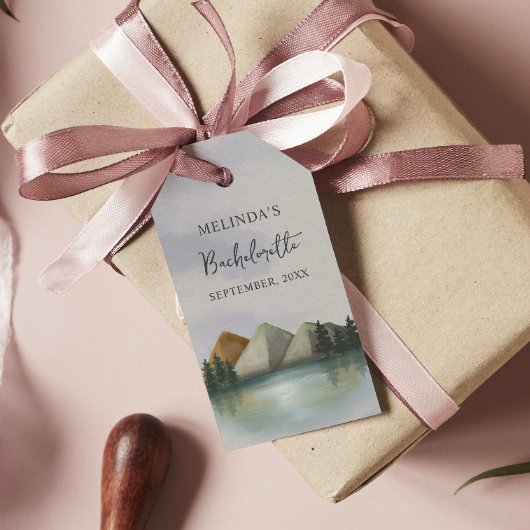 Rustikales Bergsee & Bachelorette Wochenende Geschenkanhänger