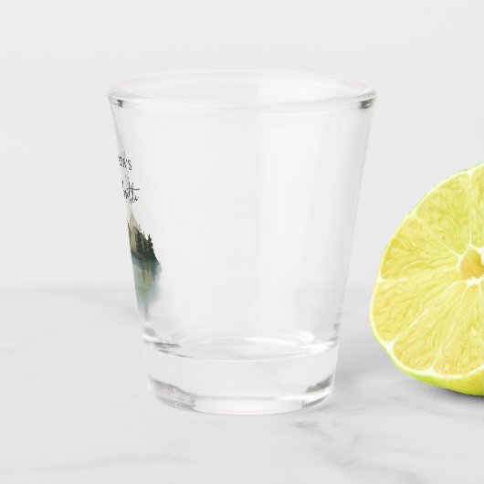 Rustikales Bergsee & Bachelorette Wochenende Schnapsglas (Rechts)