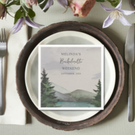 Rustikales Bergsee & Bachelorette Wochenende Serviette