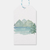 Rustikales Bergsee-Brautparty Geschenkanhänger (Rückseite)