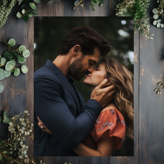 Rustikales Bergsee-Foto Hochzeit Save The Date