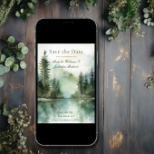 Rustikales Bergsee-Foto Hochzeit Save The Date