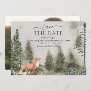 Rustikales Bergwald Foto Hochzeit retten das Datum Save The Date