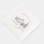 Rustikales Bergwald Hochzeitspapier Napkins Serviette (Ecke)