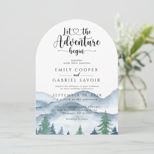 Rustikales Bergwalderlebnis Einladung (Stehend Vorderseite)