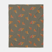 Rustikales Berry Red Orange Olive Green Fleecedecke (Vorderseite)