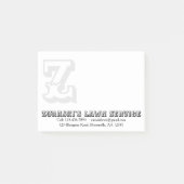 Rustikales Berufliches Monogramm-Geschäft Post-it Klebezettel (Vorderseite)
