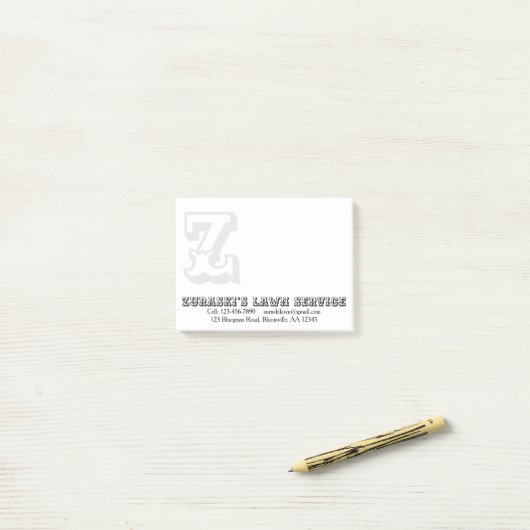 Rustikales Berufliches Monogramm-Geschäft Post-it Klebezettel (Auf Schreibtisch)