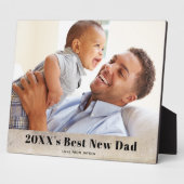 Rustikales Best New Dad Single Foto Fotoplatte (Seite)