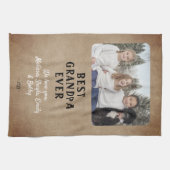 Rustikales Best Opa Ever Grandchildren Foto Geschirrtuch (Horizontal)