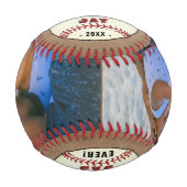 Rustikales Best Vater Happy Vatertag 2 Foto Baseball (Vorderseite)