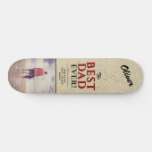 Rustikales Best Vater je Typografy Foto Skateboard (Horizontal)