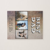 Rustikales Best Vater Vatertag 3 Foto Puzzle (Horizontal)