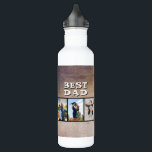 Rustikales Best Vater Vatertag 6 Foto Edelstahlflasche<br><div class="desc">Rustikale Best Vater Vatertag 6 Foto Edelstahlflasche aus Edelstahl. Rustikaler Texturhintergrund und 6 Fotos der Familie - fügen Sie 6 Fotos und Ihre Namen hinzu. Ein schöner Sake für den Vater. Geschenk für Vatertag,  Geburtstag oder Weihnachten.</div>