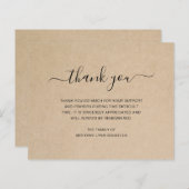 Rustikales Bestattungsbudget Beileid Danke Karte (Vorne/Hinten)