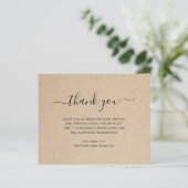 Rustikales Bestattungsbudget Beileid Danke Karte (Stehend Vorderseite)