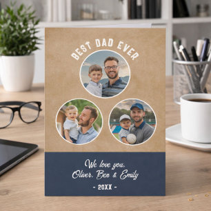 Rustikales Beste Papa 3 Fotos Vatertagsandenken  Karte