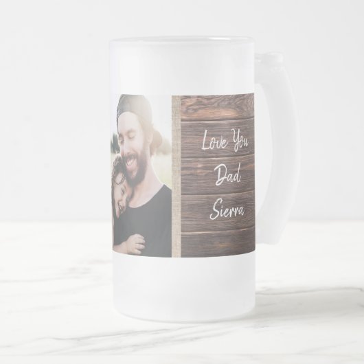 Rustikales bestes Vater-überhaupt Mattglas Bierglas (VorderseiteRechts)