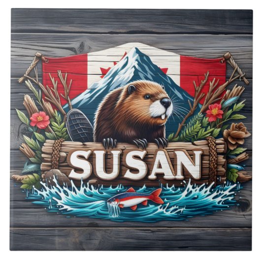 Rustikales Biber vom Schneeberg Fliese (Vorderseite)