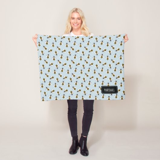 Rustikales Bienenbaby-Blanket mit Individuelle Nam Fleecedecke (Beispiel)