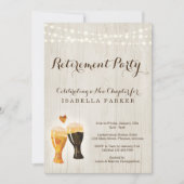 Rustikales Bier der Brauerei-Ruhestands-Party Einladung (Vorderseite)