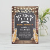 Rustikales Bier-Party #2: Ruhestand Einladung (Stehend Vorderseite)