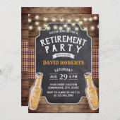 Rustikales Bier-Party #2: Ruhestand Einladung (Vorne/Hinten)