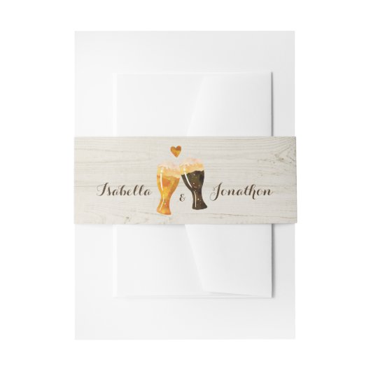 Rustikales Bier Toast Light Wood Einladungsbanderole (Vorderseite Beispiel)
