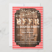 Rustikales Bier und Windeln Party Einladung (Vorderseite)