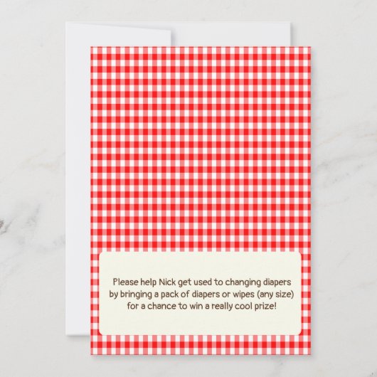 Rustikales Bier und Windeln Party Einladung (Rückseite)