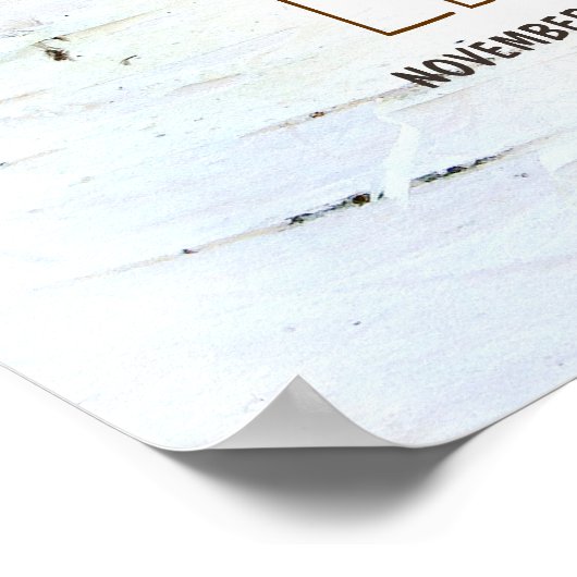 Rustikales Birch Barkherz Begrüßungszeichen Poster (Ecke)