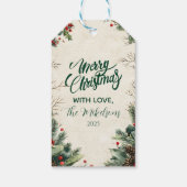 Rustikales Birch Pinecone Weihnachtsgebäck Party Geschenkanhänger (Rückseite)