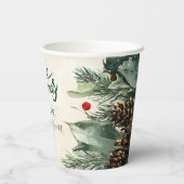 Rustikales Birch Pinecone Weihnachtsgebäck Party Pappbecher (Rückseite)