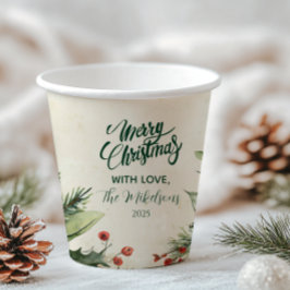 Rustikales Birch Pinecone Weihnachtsgebäck Party Pappbecher