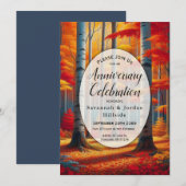 Rustikales Birch Tree Fall Forest Anniversary Part Einladung (Vorne/Hinten)