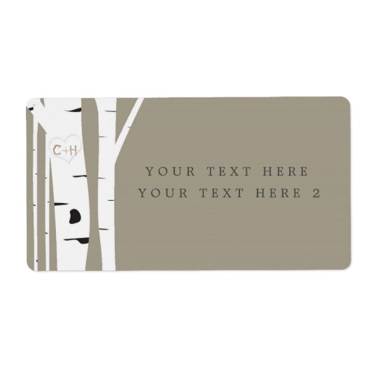 Rustikales Birch Tree Taupe Party (Vorne)