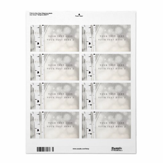 Rustikales Birch Tree Winter Snow Party-Paket (Vorne)