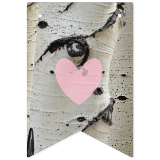 Rustikales Birch Wood Brautparty Dekorationsbanner Wimpelkette (Erste Fahne)