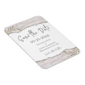 Rustikales Birch Wood Save the Date Hochzeit Magnet (Rechte Seite)