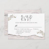 Rustikales Birch Wood Wedding RSVP (Vorne/Hinten)
