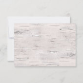 Rustikales Birch Wood Wedding RSVP Karte (Rückseite)