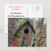 Rustikales Birdhouse, Adresskarten Ankündigungspostkarte (Vorne/Hinten)